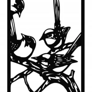 DEKORACJA ŚCIENNA OBRAZ AŻUROWY DRZEWO PTAKI D138