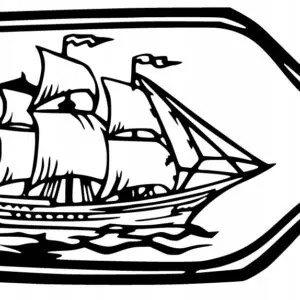 DEKORACJA ŚCIENNA 3D STATEK W BUTELCE PREZENT J133