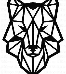GEOMETRYCZNY WILK OBRAZ AŻUROWY DEKORACJA 3D X106