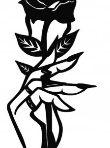 DEKORACJA ŚCIENNA 3D OBRAZ AŻUROWY DŁOŃ RÓŻA D140