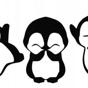 DUŻA DEKORACJA ŚCIENNA 3D DZIECIĘCA Pingwiny D129