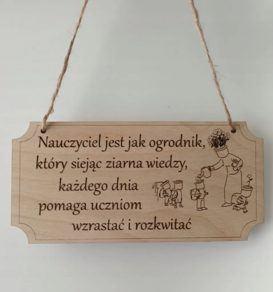 PREZENT NA DZIEŃ NAUCZYCIELA ZAWIESZKA Z GRAWEREM "Nauczyciel jest jak ogrodnik..."