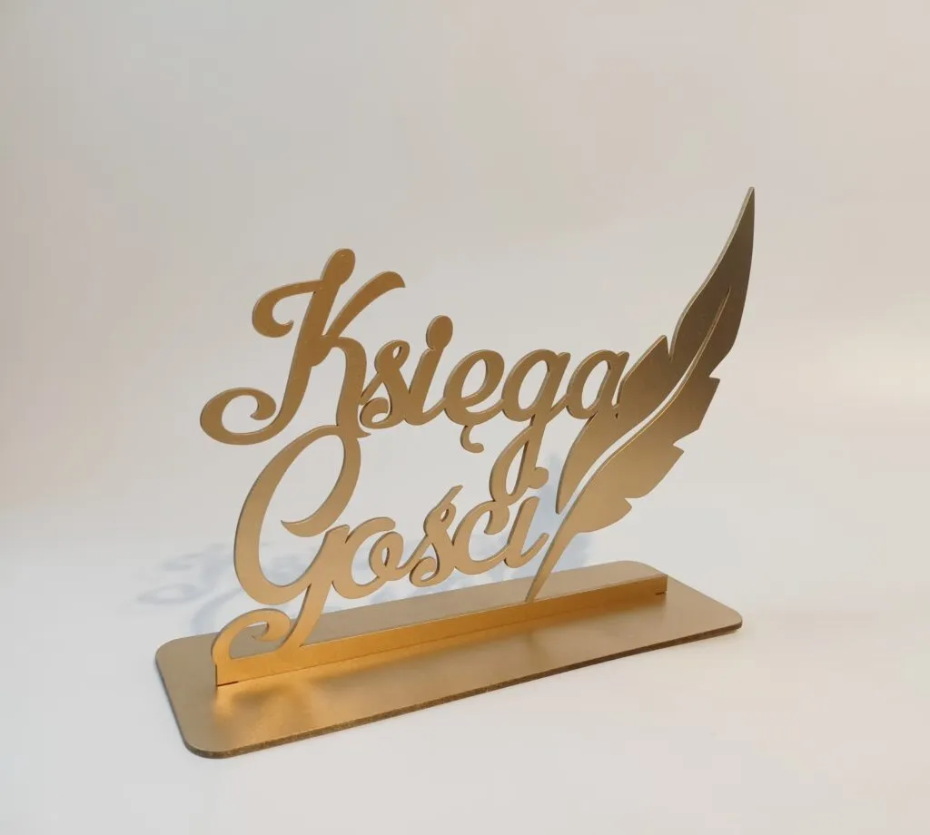 STOJĄCY NAPIS KSIĘGA GOŚCI 28CM DEKORACJA STOŁU NA ŚLUB / CHRZCINY / KOMUNIĘ / 18-stkę