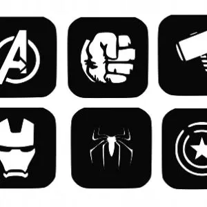 DEKORACJA ŚCIENNA DZIECIĘCA 6 x LOGO AVENGERS X129
