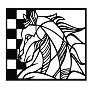 OBRAZ AŻUROWY DEKORACJA ŚCIENNA 3D KOŃ SZACHY B135