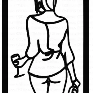 DEKORACJA ŚCIENNA LOFT POP ART KOBIEA WINO W109