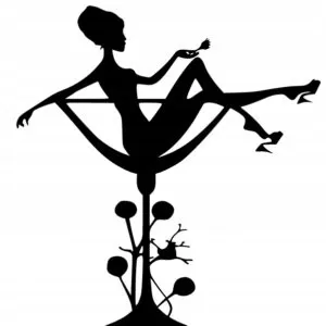 DEKORACJA ŚCIENNA 3D LOFT KOBIETA W KIELISZKU J151