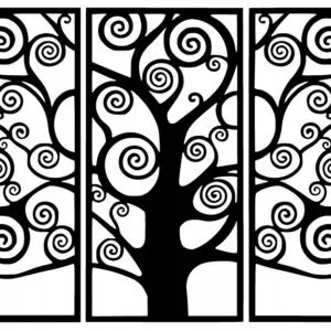 DEKORACJA ŚCIENNA 3D OBRAZ Tryptyk DRZEWO J146