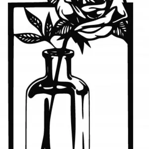 MODNA DEKORACJA ŚCIENNA 3D OBRAZ AŻUROWY RÓŻA D141