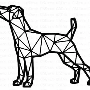 DEKORACJA ŚCIENNA 3D OBRAZ PIES GEOMETRYCZNY V110