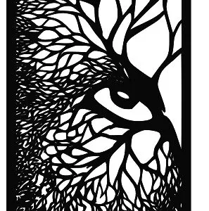 PANEL DEKORACYJNY OBRAZ AŻUROWY DRZEWO OKO C138