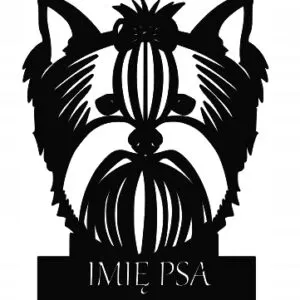 DEKORACJA ŚCIENNA Yorkshire Terrier + IMIĘ D126