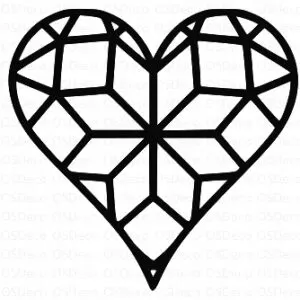 DEKORACJA ŚCIENNA 3D OBRAZ GEOMETRYCZNE SERCE V115