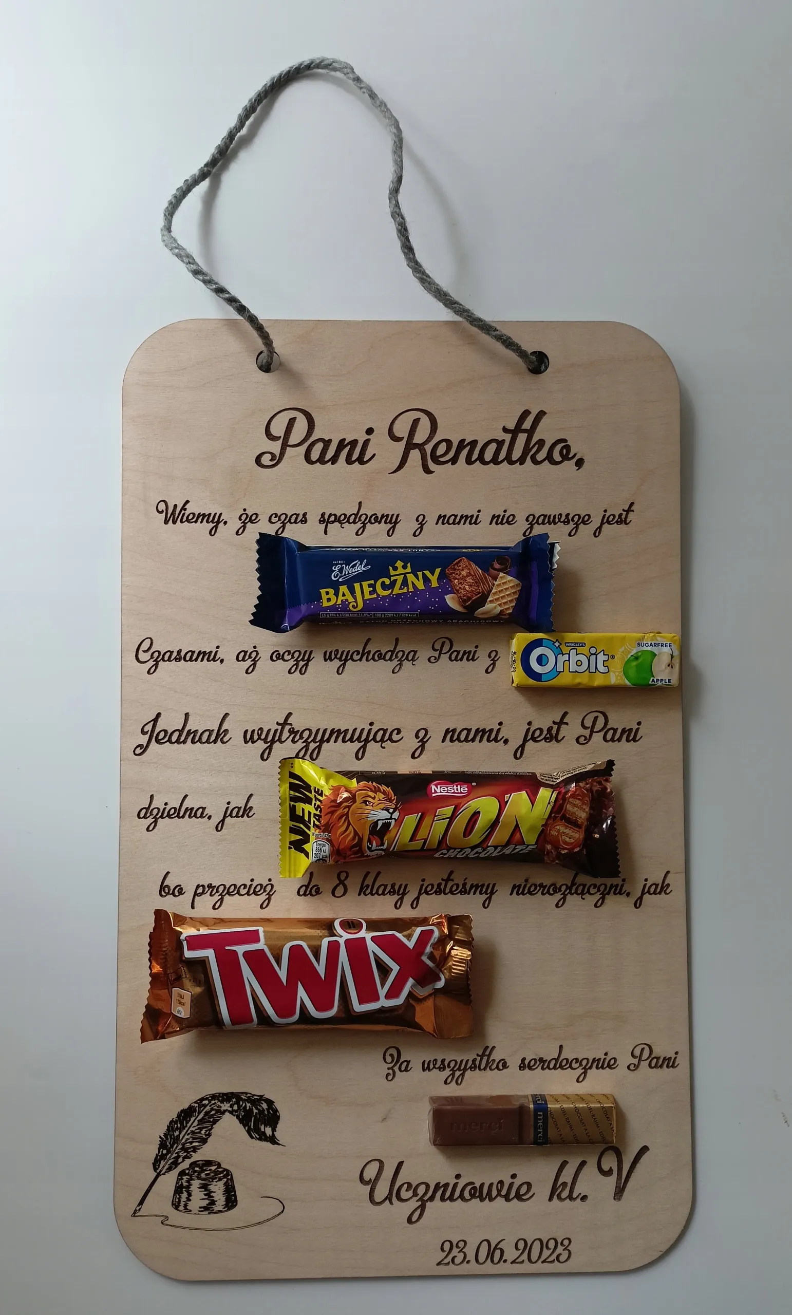 TABLICA NA SŁODYCZE PREZENT DLA NAUCZYCIELA WYCHOWAWCY DZIEŃ NAUCZYCIELA - K205