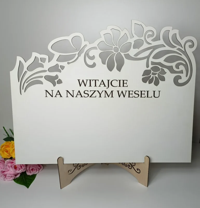 TABLICA POWITALNA WESELE ŚLUB Z PERSONALIZACJĄ LUB BEZ - POZIOMA - K264