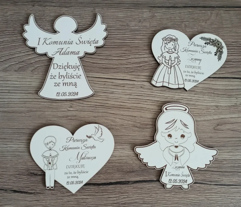 MAGNESY PODZIĘKOWANIA KOMUNIJNE DLA GOŚCI Z PERSONALIZACJĄ - RÓŻNE MODELE - M159