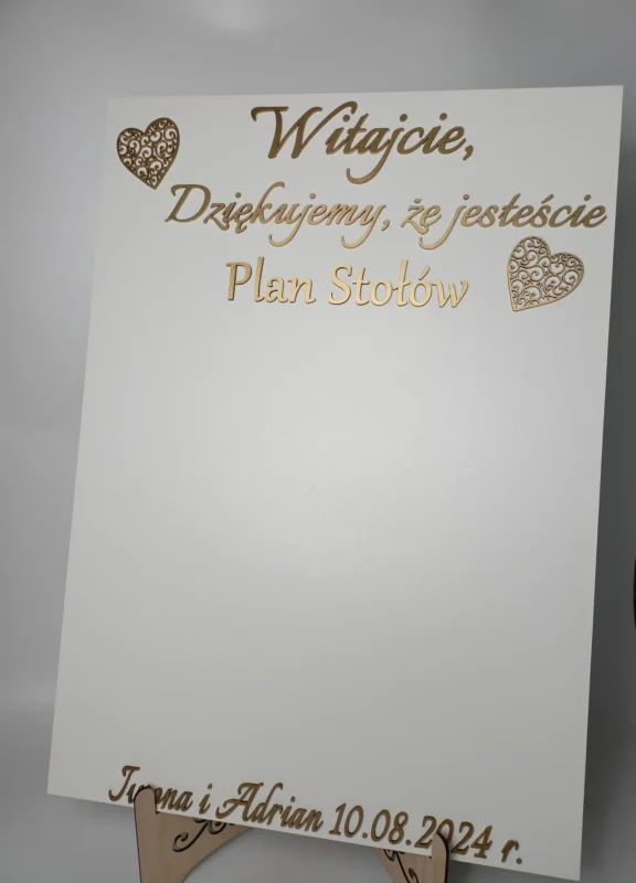 TABLICA POWITALNA + PLAN STOŁÓW ZŁOTE NAPISY DEKORACJA ŚLUBNA STYL GLAMOUR - M192