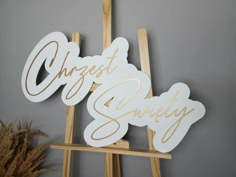 DUŻY NAPIS NA ŚCIANKĘ "Chrzest Święty" - DEKORACJE NA CHRZEST, NAPISY NA ŚCIANKI, DEKORACJE - M265