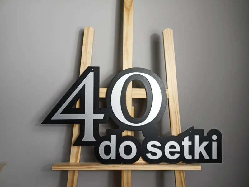 NAPIS NA ŚCIANKĘ Z OKAZJI 60 URODZIN - "40 DO SETKI" - DEKORACJA URODZINOWEJ ŚCIANKI BALONOWEJ, DEKORACJE NA URODZINY - M275