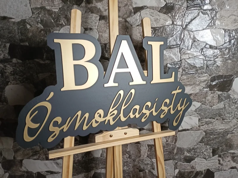 DUŻY NAPIS NA ŚCIANKĘ BAL ÓSMOKLASISTY - DEKORACJA NA KOMERS, BAL ABSOLWENTÓW, BAL ÓSMOKLASISTY, BAL 8 KLAS - M325