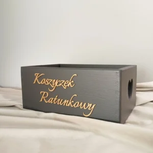 CZARNY KOSZYCZEK RATUNKOWY, NIEZBĘDNIK ŚLUBNY, DODATEK NA WESELE, ŚLUB - ZŁOTE NAPISY, STYL GLAMOUR - M400