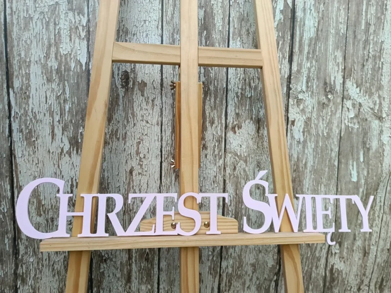 NAPIS ZE SKLEJKI CHRZEST ŚWIĘTY