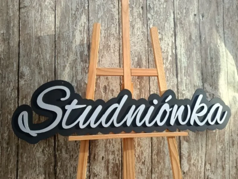 DUŻY NAPIS NA ŚCIANKĘ "Studniówka" CZARNO-SREBRNY 110 CM- DEKORACJA ŚCIANKI BALONOWEJ, DEKORACJE NA STUDNIÓWKĘ - M413