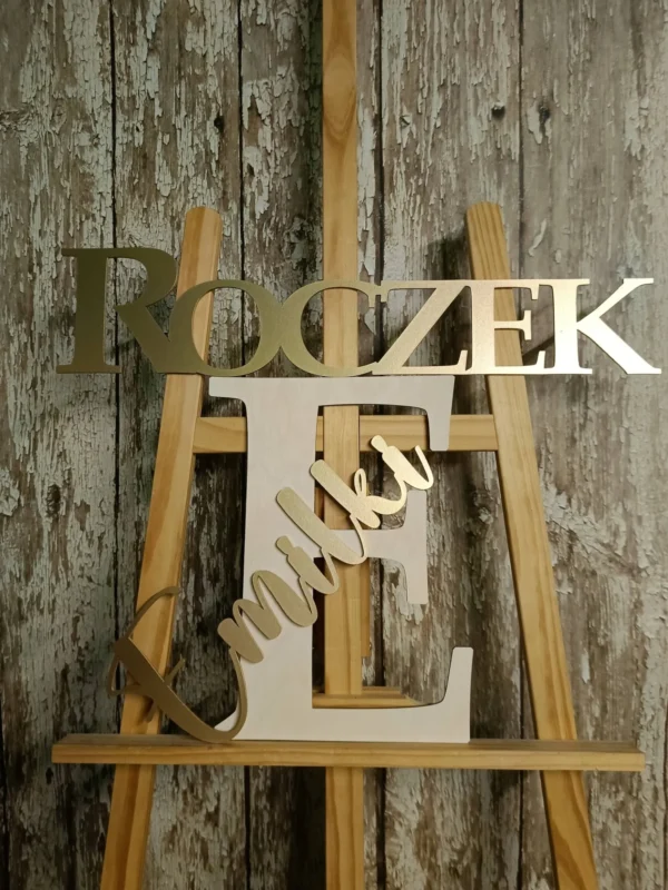 NAPIS ROCZEK + LITERKA + IMIĘ - DEKORACJE NA ROCZEK, INICJAŁ, DO SESJI FOTO, NAPIS NA ŚCIANKĘ BALONOWĄ - M416