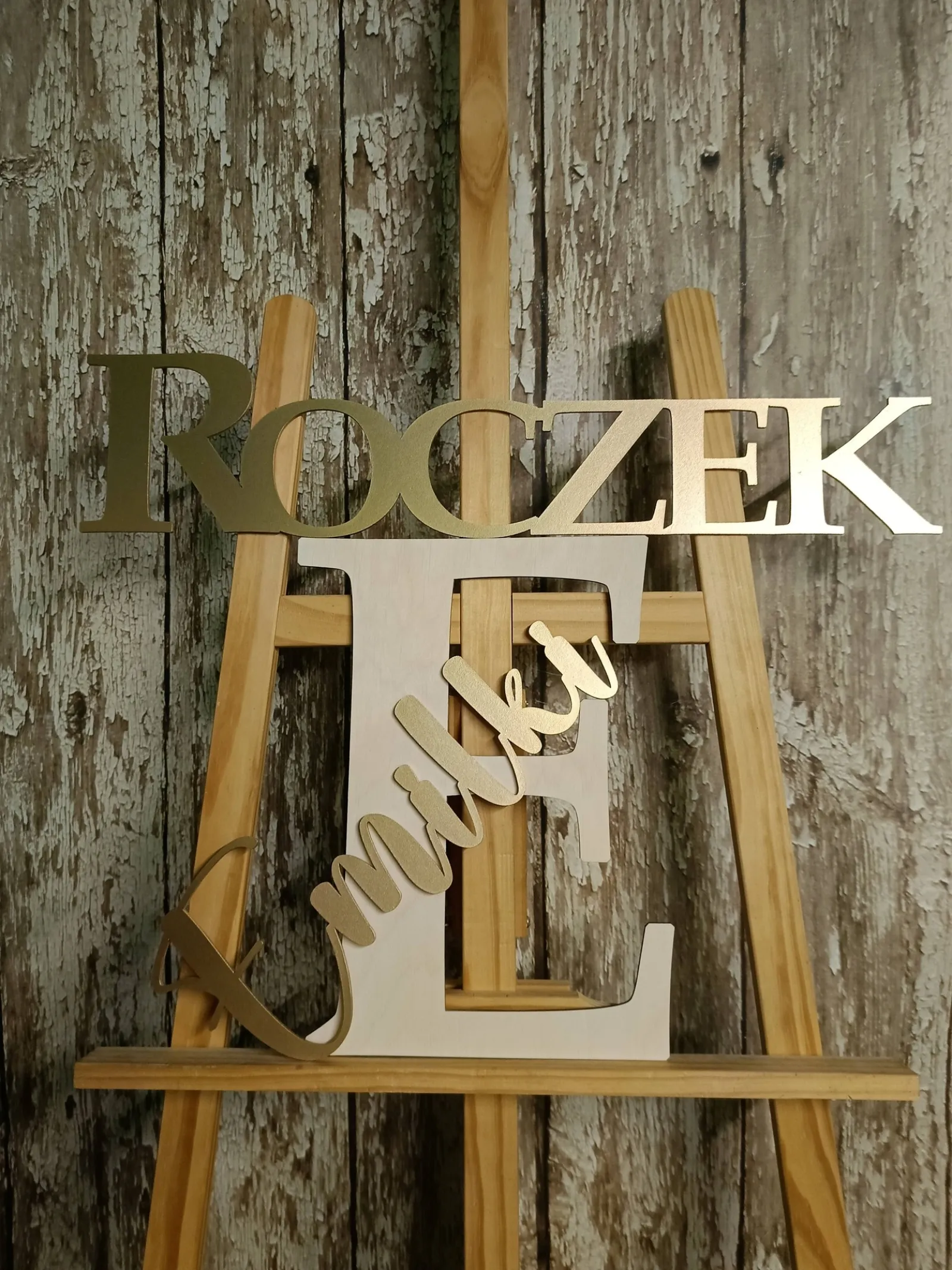 NAPIS ROCZEK + LITERKA + IMIĘ - DEKORACJE NA ROCZEK, INICJAŁ, DO SESJI FOTO, NAPIS NA ŚCIANKĘ BALONOWĄ - M416