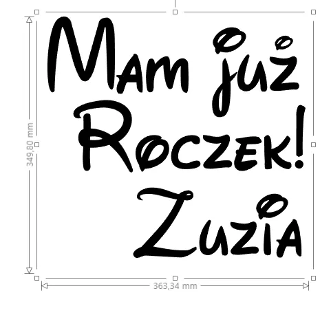 NAKLEJKA MAM JUŻ ROCZEK + IMIĘ - KOLORY DO WYBORU - NAKLEJKA NAPIS NA TABLICĘ POWITALNĄ LUB ŚCIANKĘ - NA003