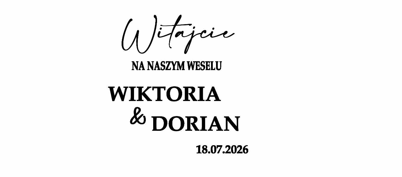 Personalizowana naklejka na lustro weselne do 50 cm szerokości do selfie z imionami Pary Młodej i datą - NA006