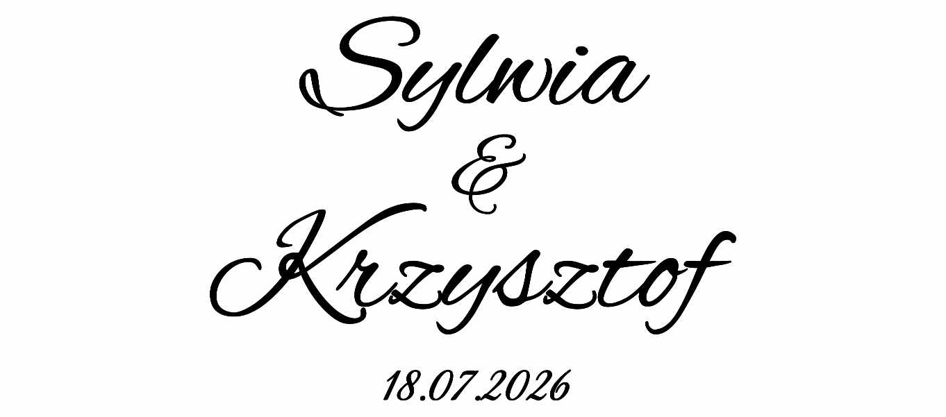Personalizowana naklejka ślubna z imionami Pary Młodej i datą ślubu – wyjątkowa dekoracja weselna - N009