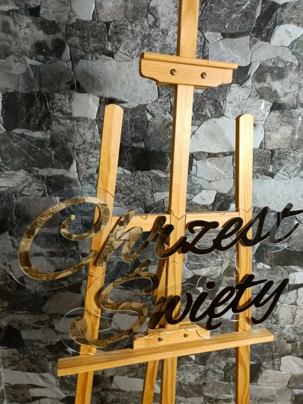 NAPIS NA ŚCIANKĘ "Chrzest Święty" Z PLEXI 70 cm - DEKORACJE NA CHRZEST, NAPISY NA ŚCIANKI, DEKORACJE - M426